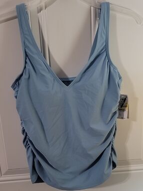 Lands' End Light Blue V-Neck Swim Top